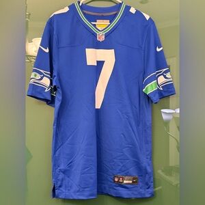 NWT Nike Geno Smith Seattle Seahawks #7 Blue Throwback Alt Game Jersey Men’s S